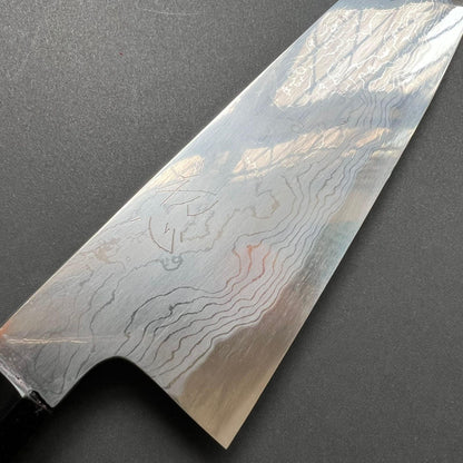 Gyuto knife, Aogami 1 with iron cladding, Damascus finish, Komorebi range - Hatsukokoro