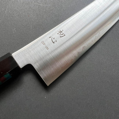 Gyuto knife, ZDP189 powder steel with stainless steel cladding, Polished finish, Hayabusa range - Hatsukokoro