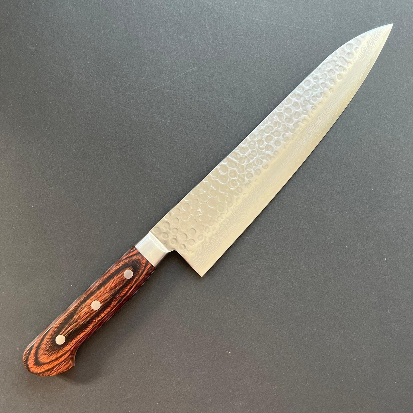 Gyuto knife, VG10, damascus and tsuchime finish - Ohishi