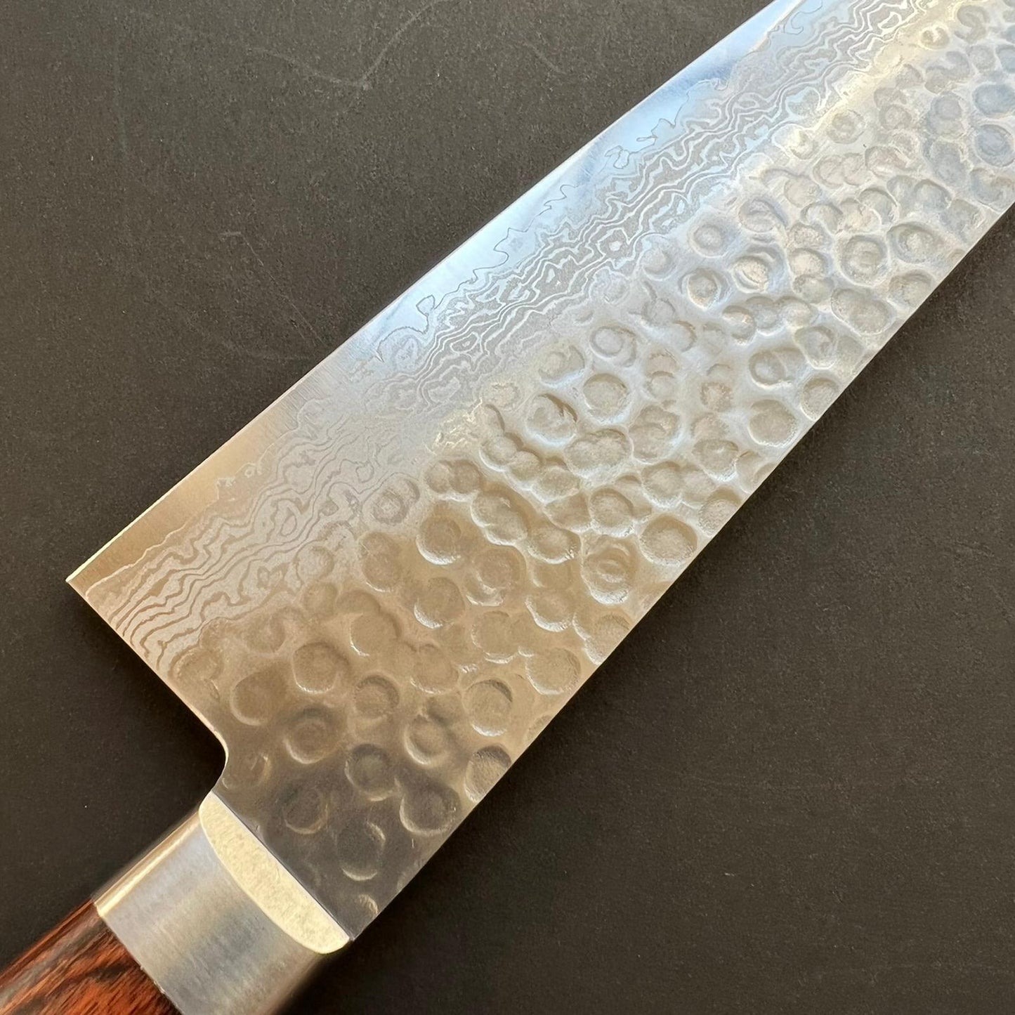 Gyuto knife, VG10, damascus and tsuchime finish - Ohishi
