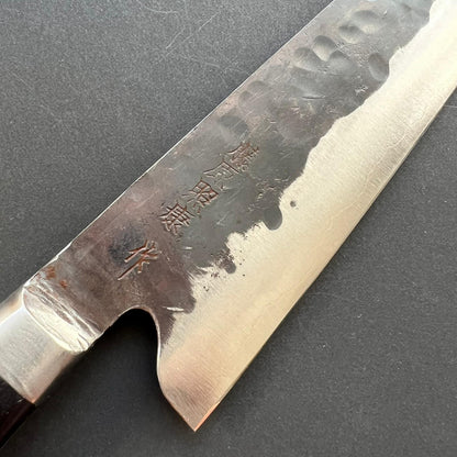 Gyuto knife, Aogami super with stainless steel cladding, Tsuchime Kurouchi finish, Denka range, western handle - Fujiwara