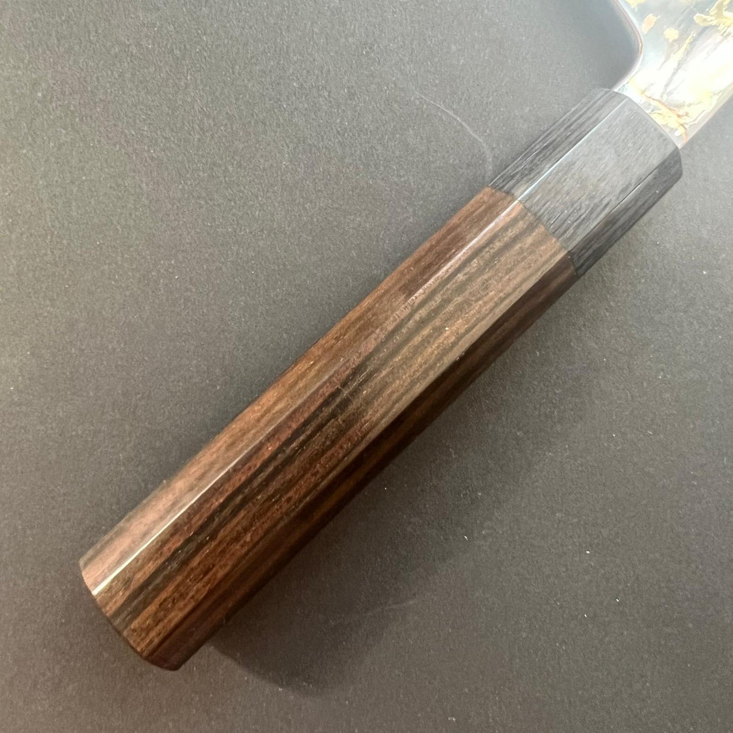 Santoku knife, Aogami 2, Stainless Steel clad, Coloured damascus finish - Tsukasa Hinoura
