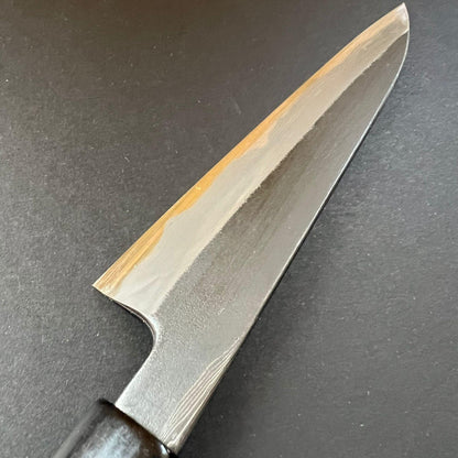 Petty knife, Shirogami 2 with Warikomi constructed iron cladding, River Jump series, handmade Damascus finish - Tsukasa Hinoura