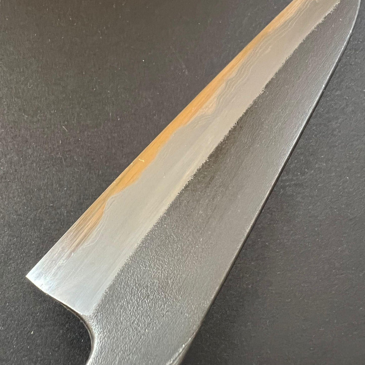 Petty knife, Shirogami 2 with Warikomi constructed iron cladding, River Jump series, handmade Damascus finish - Tsukasa Hinoura