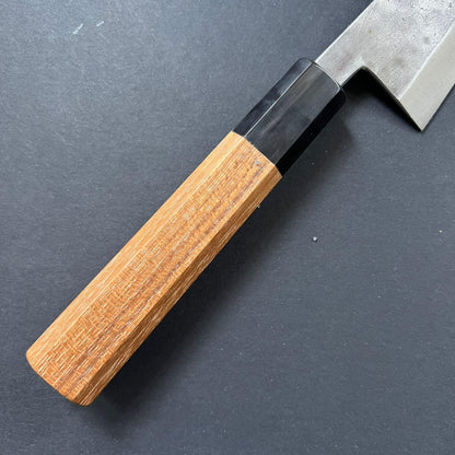 Honesuki knife, Shirogami 1 with stainless steel cladding, nashiji finish - Goko