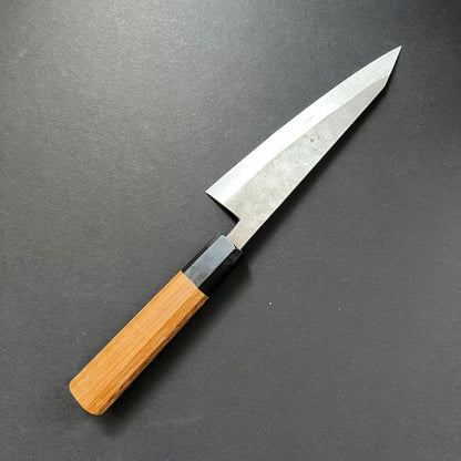 Honesuki knife, Shirogami 1 with stainless steel cladding, nashiji finish - Goko