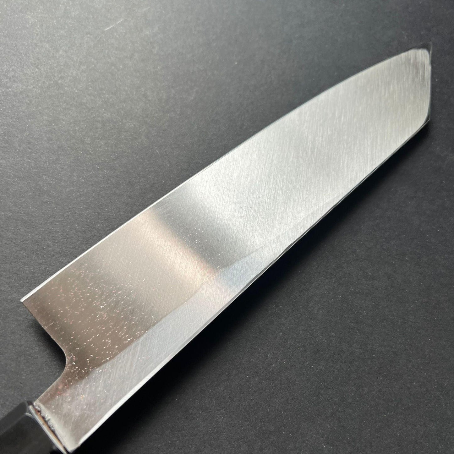 Single bevel Kiritsuke Gyuto knife, shirogami 2 with Iron cladding, polished finish - Hatsukokoro Shirasagi