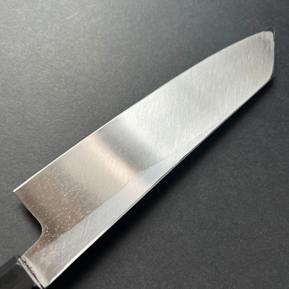 Single bevel Kiritsuke Gyuto knife, shirogami 2 with Iron cladding, polished finish - Hatsukokoro Shirasagi