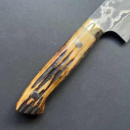 Gyuto knife, VG10 Stainless Steel, Damascus finish, Dyed Cow Horn western style handle - Saji
