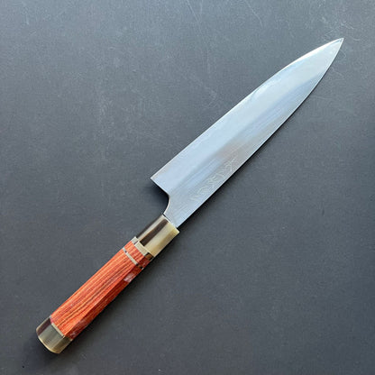 Gyuto knife, Shirogami 2 with Iron Cladding, forge welded Hon-SanMai series - Naoki Mazaki