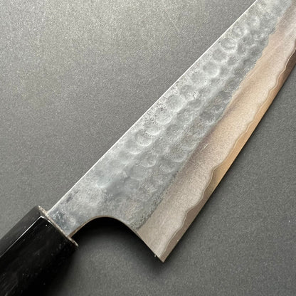 Gyuto knife, Aogami Super with stainless steel cladding, kurouchi and tsuchime finish - Anryu Hamono