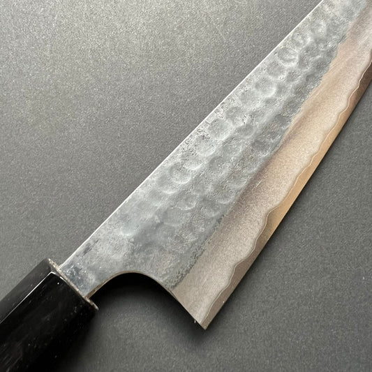 Gyuto knife, Aogami Super with stainless steel cladding, kurouchi and tsuchime finish - Anryu Hamono