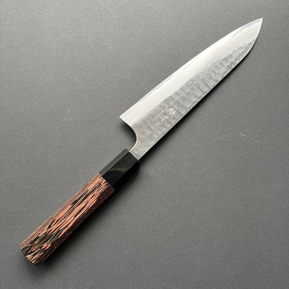 Gyuto knife, Aogami Super with stainless steel cladding, kurouchi and tsuchime finish - Anryu Hamono