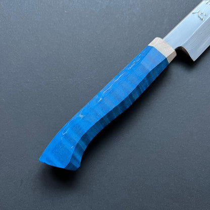 Yanagiba knife, Aogami 1 with iron cladding, Damascus finish - Nakagawa Hamono