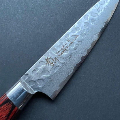 Petty knife, VG10 stainless steel, Damascus Tsuchime finish - Sakai Takayuki