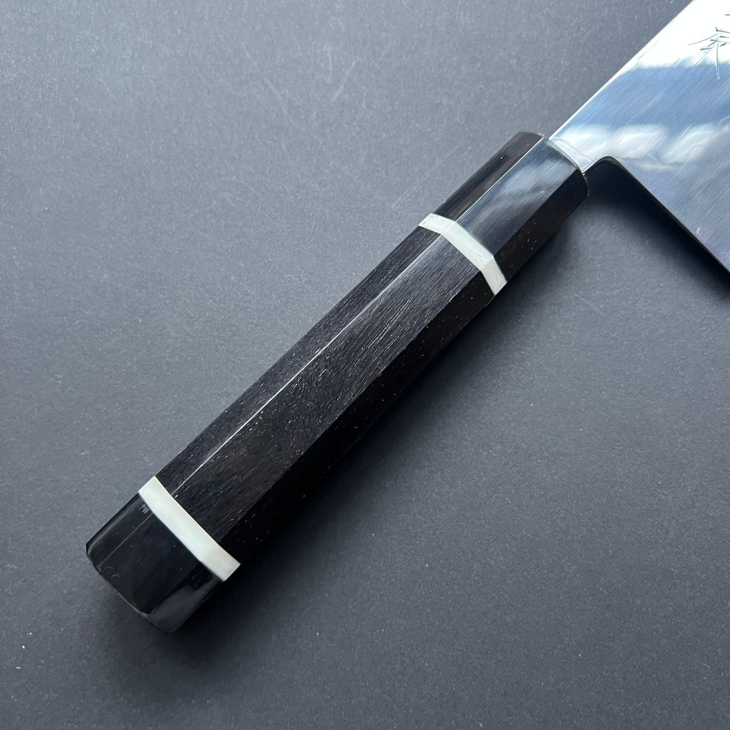 Honyaki Nakiri knife, Shirogami 2 Carbon steel, mirror polish finish - Ikeda