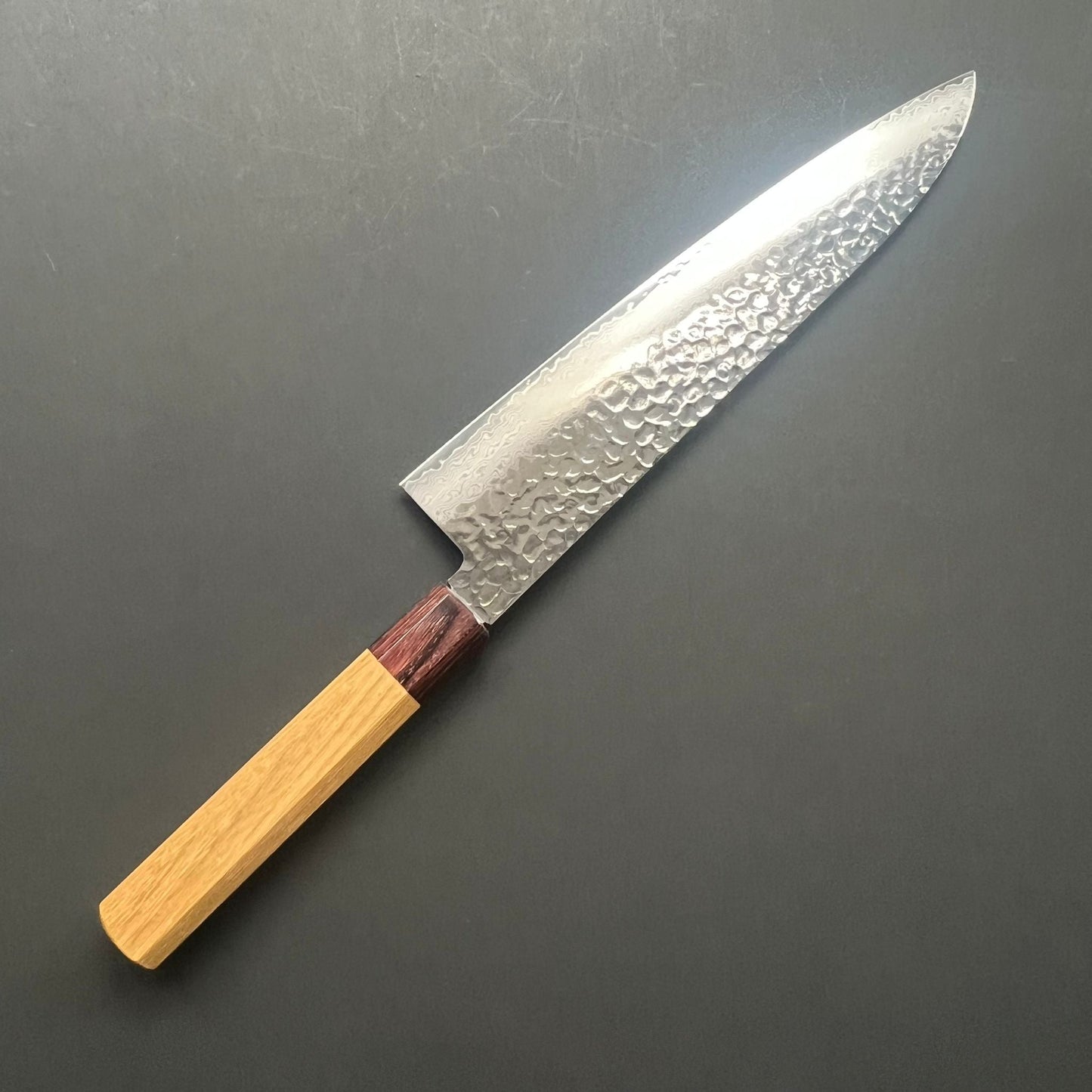 Gyuto knife, VG10 stainless steel, Damascus Tsuchime finish, Wa handle - Sakai Takayuki