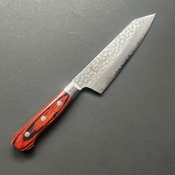 Kengata Santoku knife, VG10 stainless steel, Damascus Tsuchime finish - Sakai Takayuki