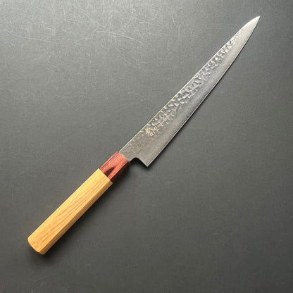 Sujihiki knife, VG10 stainless steel, Damascus Tsuchime finish, Wa handle - Sakai Takayuki