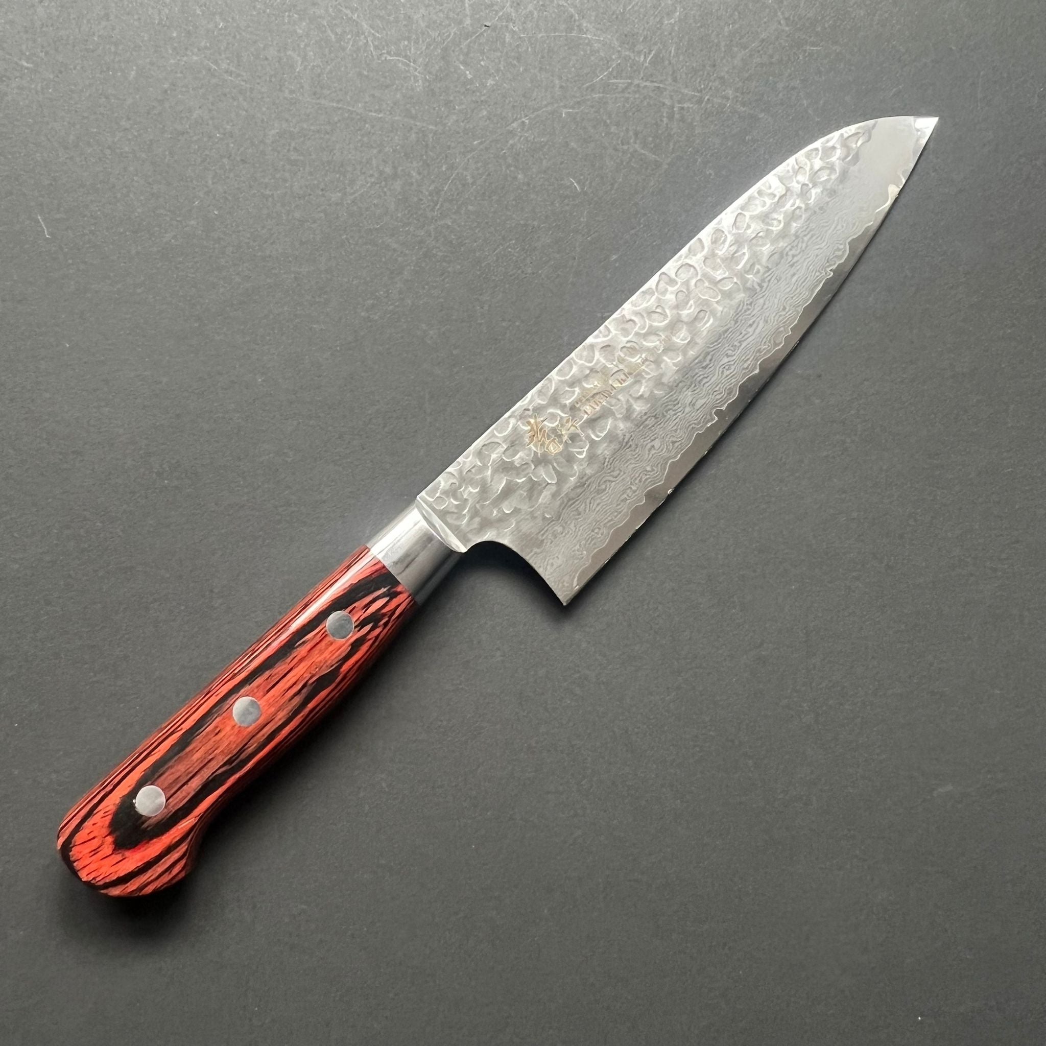 Santoku knife, VG10 stainless steel, Damascus Tsuchime finish - Sakai Takayuki