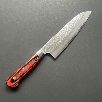 Santoku knife, VG10 stainless steel, Damascus Tsuchime finish - Sakai Takayuki
