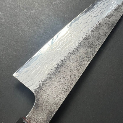 Gyuto knife, Aogami 2 carbon steel with iron cladding, damascus nashiji finish, Inazuma range - Hatsukokoro