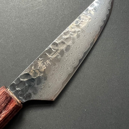 Petty / Steak knife, VG10 stainless steel, Damascus Tsuchime finish, Wa handle - Sakai Takayuki