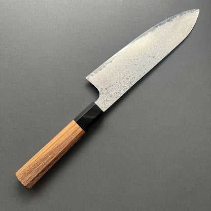 Santoku knife, Ginsan with Stainless Steel cladding, Damascus finish, Ginyo range - Hatsukokoro