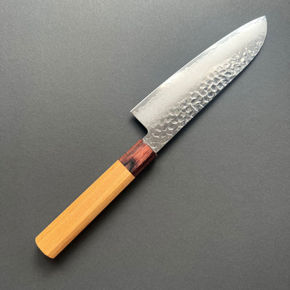 Santoku knife, VG10 stainless steel, Damascus Tsuchime finish, Wa handle - Sakai Takayuki