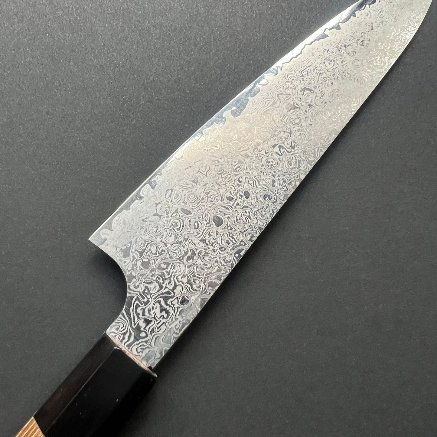 Petty knife, Ginsan with Stainless Steel cladding, Damascus finish, Ginyo range - Hatsukokoro