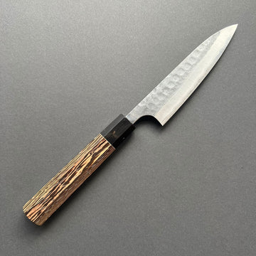 Pairing knife, Aogami Super with Stainless Steel cladding, kurouchi and tsuchime finish - Anryu Hamono