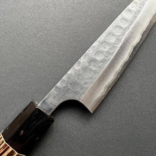 Pairing knife, Aogami Super with Stainless Steel cladding, kurouchi and tsuchime finish - Anryu Hamono