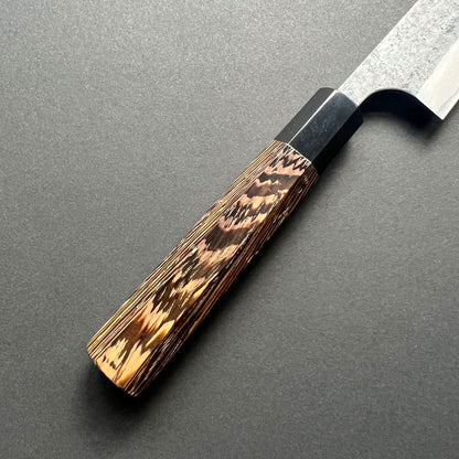 Pairing knife, Aogami Super with Stainless Steel cladding, kurouchi and tsuchime finish - Anryu Hamono
