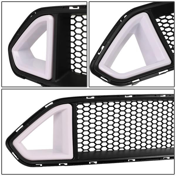 18-20 Ford Mustang Base/Ecoboost/GT Front Upper Bumper Grille w/LED DRL - Badgeless Honeycomb Mesh