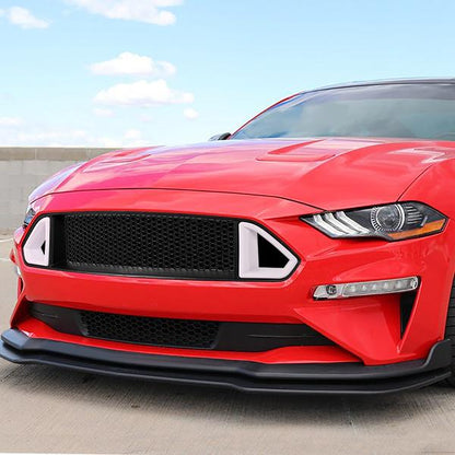18-20 Ford Mustang Base/Ecoboost/GT Front Upper Bumper Grille w/LED DRL - Badgeless Honeycomb Mesh