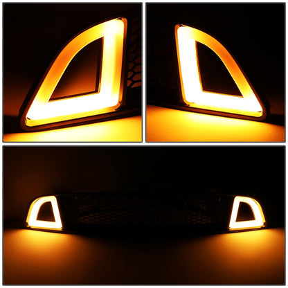 13-14 Ford Mustang Base GT LED DRL Front Grille - Badgeless Honeycomb Mesh - Black