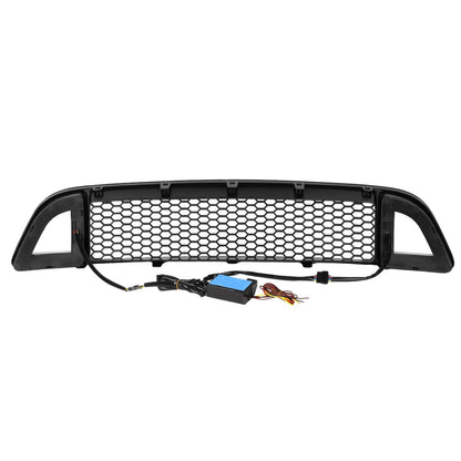 13-14 Ford Mustang Base GT LED DRL Front Grille - Badgeless Honeycomb Mesh - Black