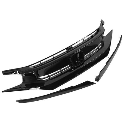 16-18 Honda Civic Coupe Sedan /-21 Si Hatchback Type R OE Style Front Grille - Gloss Mesh
