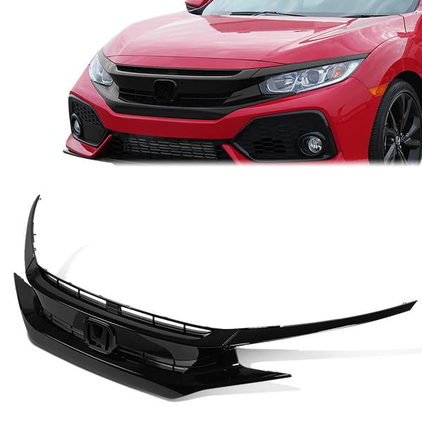 16-18 Honda Civic Coupe Sedan /-21 Si Hatchback Type R OE Style Front Grille - Gloss Mesh