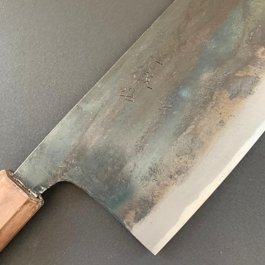 Tall Nakiri knife, Shirogami 1, kurouchi finish - Ittetsu