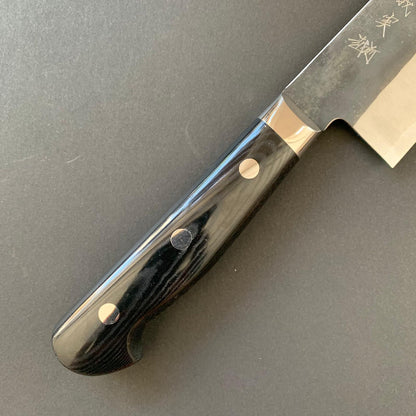 Gyuto knife, Aogami super, ss-clad, 210mm, Tsuchime and Kurouchi finish - Kato