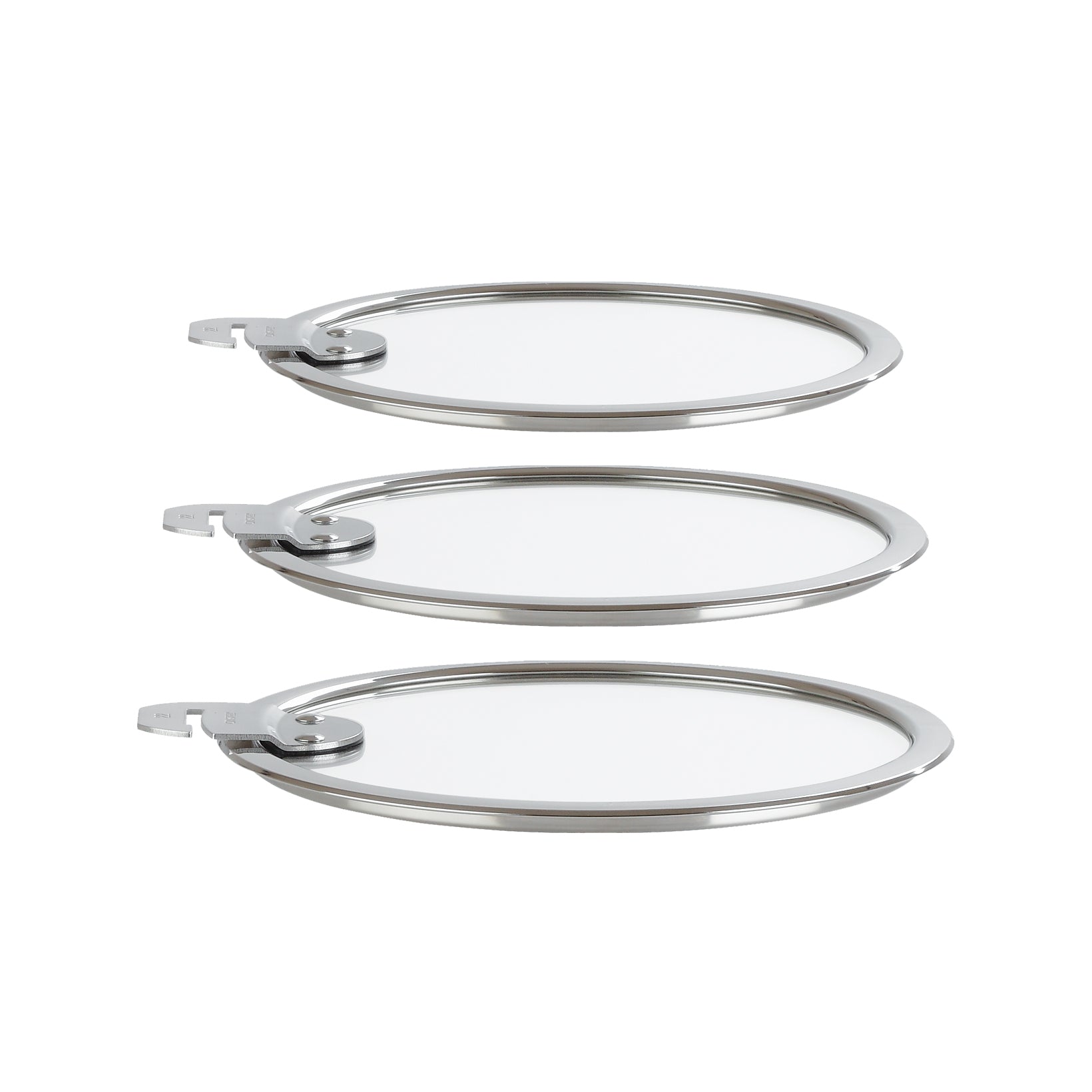 Cristel Strate Set of 3 Flat Glass Lids (6.5", 7", 8")
