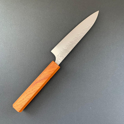 Petty knife, Cobalt special powder steel, tsuchime finish, mono keyaki handle - Yu Kurosaki
