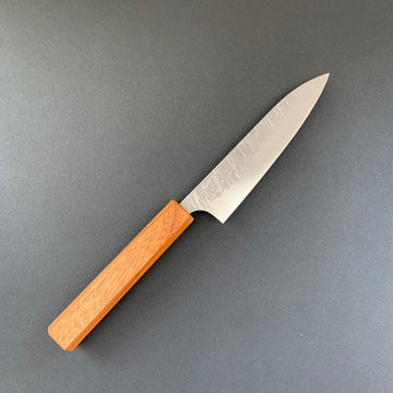 Petty knife, Cobalt special powder steel, tsuchime finish, mono keyaki handle - Yu Kurosaki