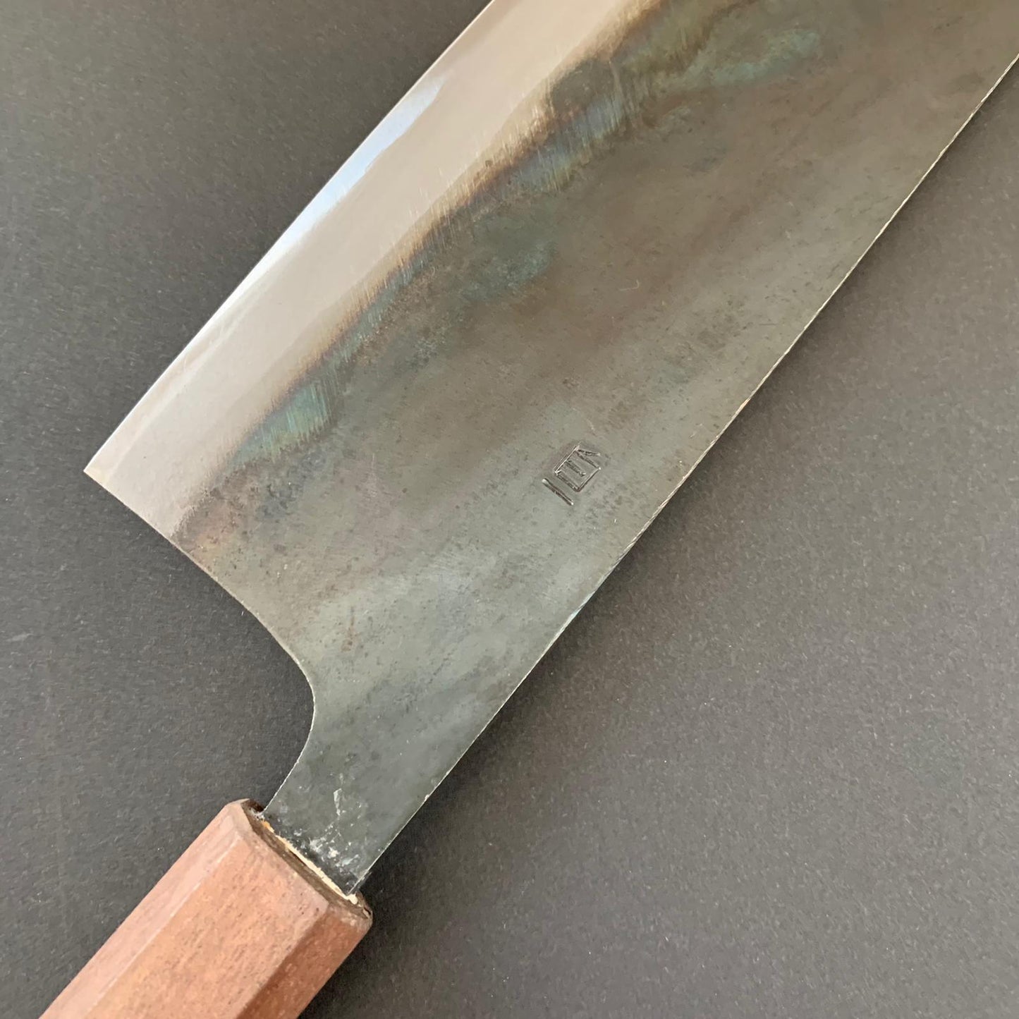 Tall Nakiri knife, Shirogami 1, kurouchi finish - Ittetsu