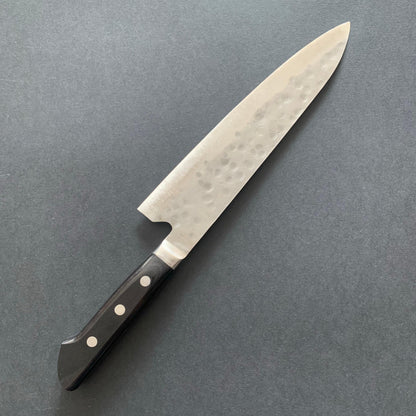 Gyuto knife, Shirogami 1 with stainless steel cladding, nashiji finish, Maboroshi range, western handle - Fujiwara