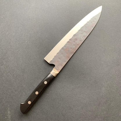 Gyuto knife, Aogami super with stainless steel cladding, Tsuchime Kurouchi finish, Denka range, western handle - Fujiwara