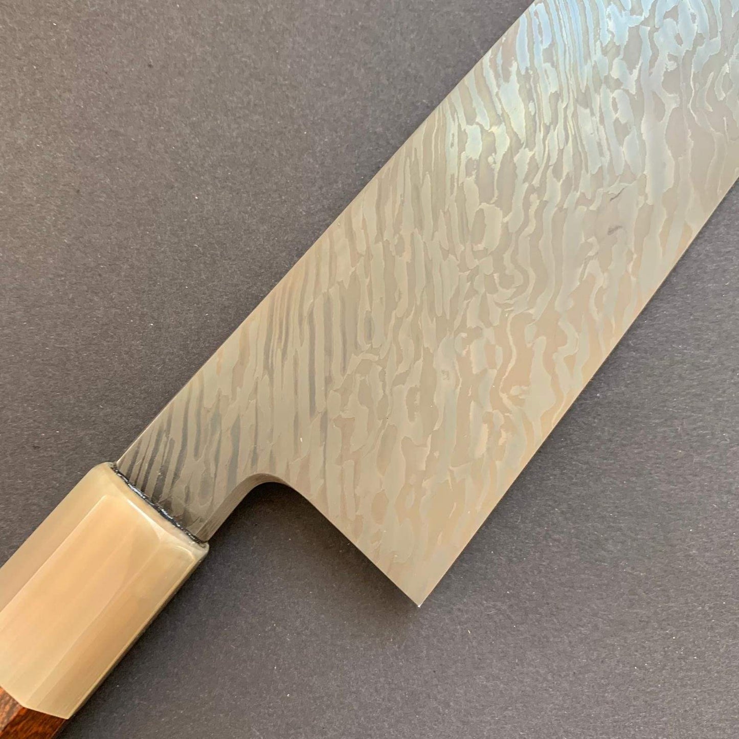 Gyuto knife, Shirogami 2/Aogami 2, damascus finish - Hashimoto Shoichi