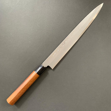 Yanagiba knife, Shirogami 2 carbon steel, damascus finish - Kitaoka