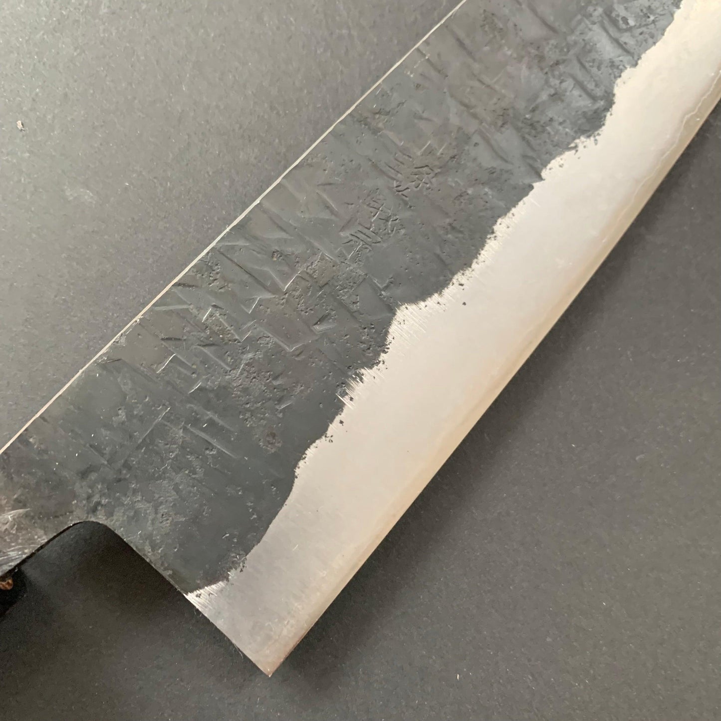 Gyuto knife, Shirogami 1, Stainless steel clad, tsuchime finish - Yoshimune